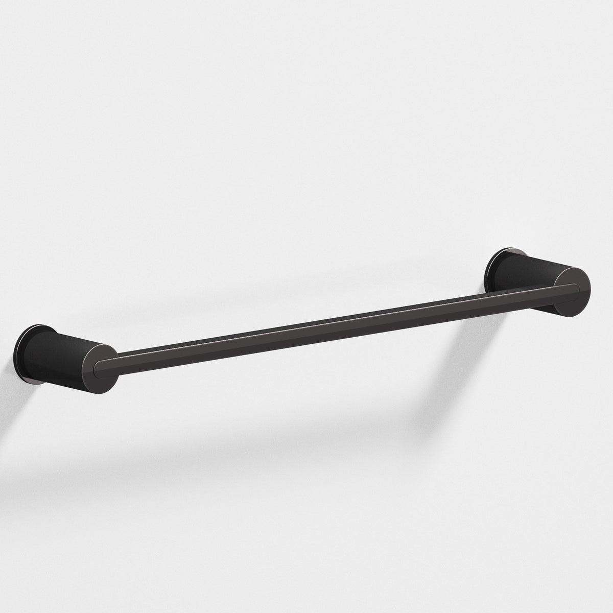 Colonial Bronze 43 Rectangular Towel Bar and Appliance Pull, Fully Encapsulated by Round Posts - Satin Black