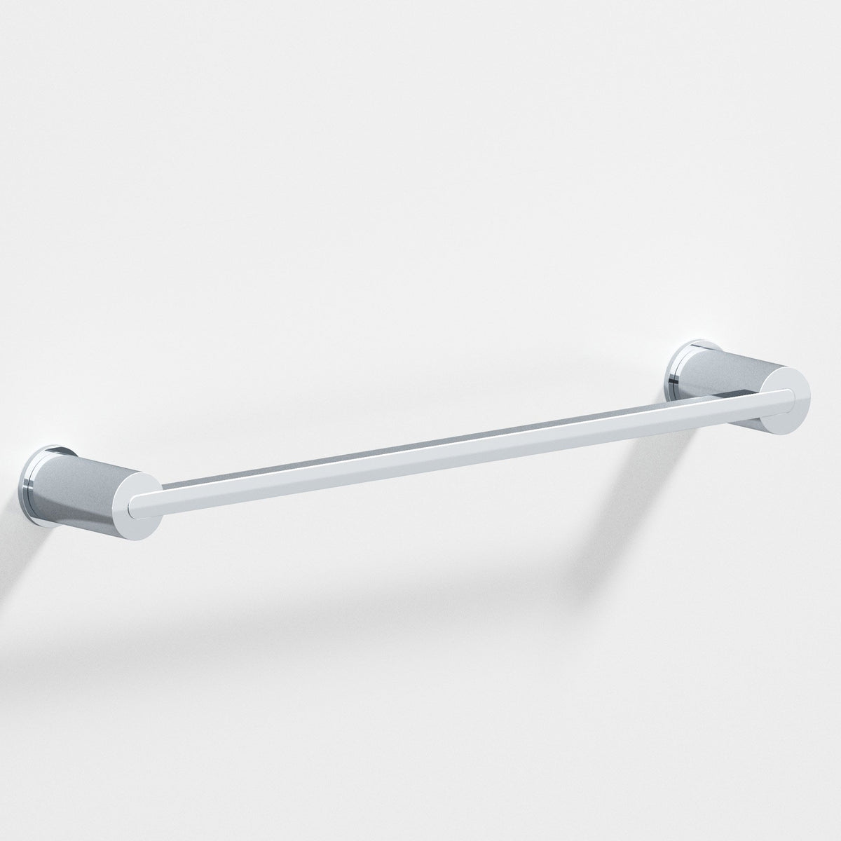 Colonial Bronze 43 Rectangular Towel Bar and Appliance Pull, Fully Encapsulated by Round Posts - Polished Chrome