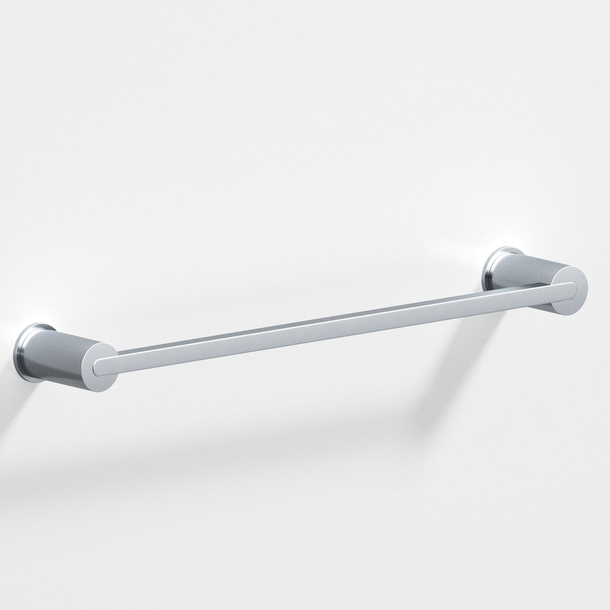 Colonial Bronze 43 Rectangular Towel Bar and Appliance Pull, Fully Encapsulated by Round Posts - Satin Chrome