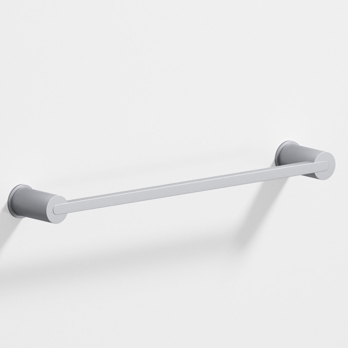 Colonial Bronze 43 Rectangular Towel Bar and Appliance Pull, Fully Encapsulated by Round Posts - Matte Satin Chrome
