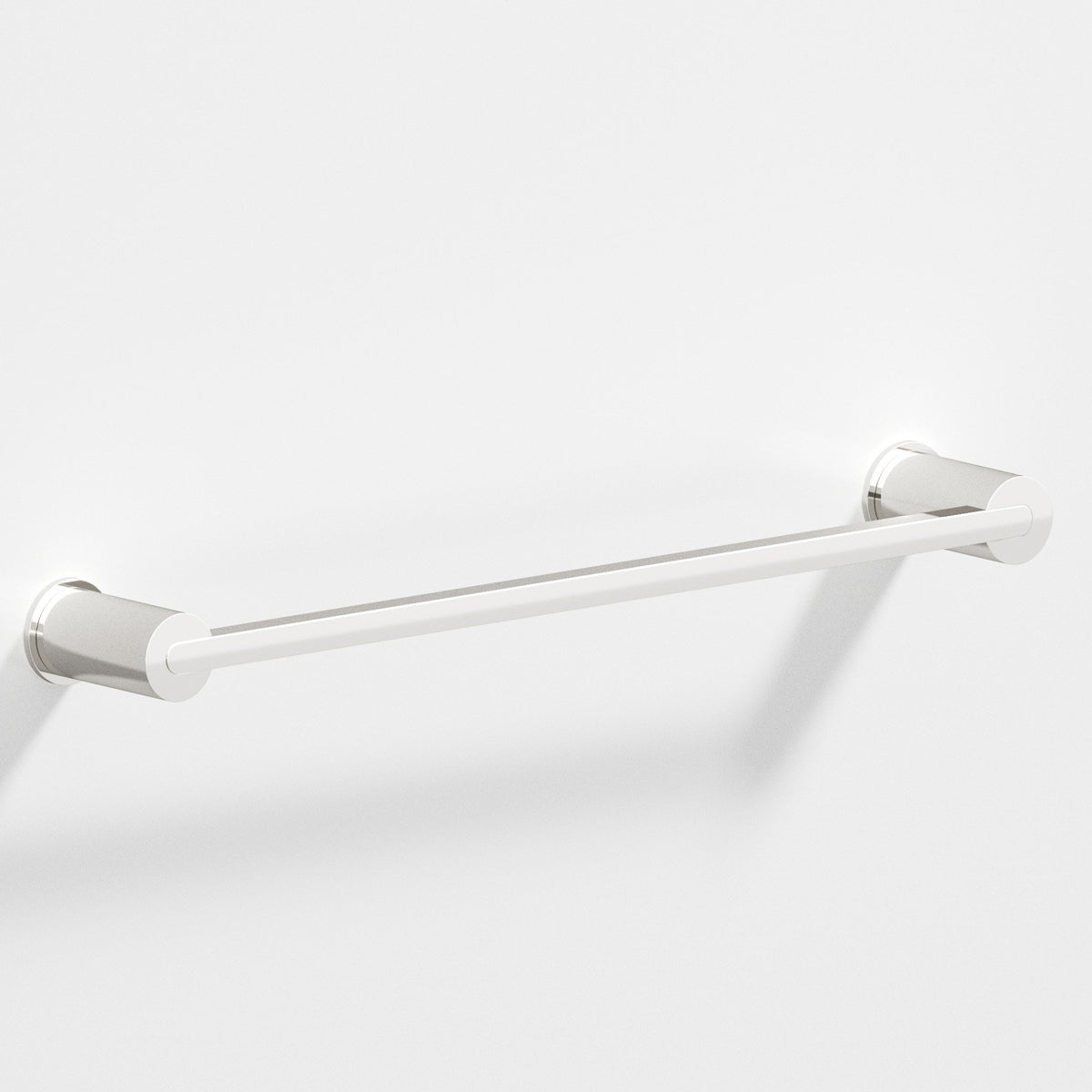Colonial Bronze 43 Rectangular Towel Bar and Appliance Pull, Fully Encapsulated by Round Posts - Polished Nickel
