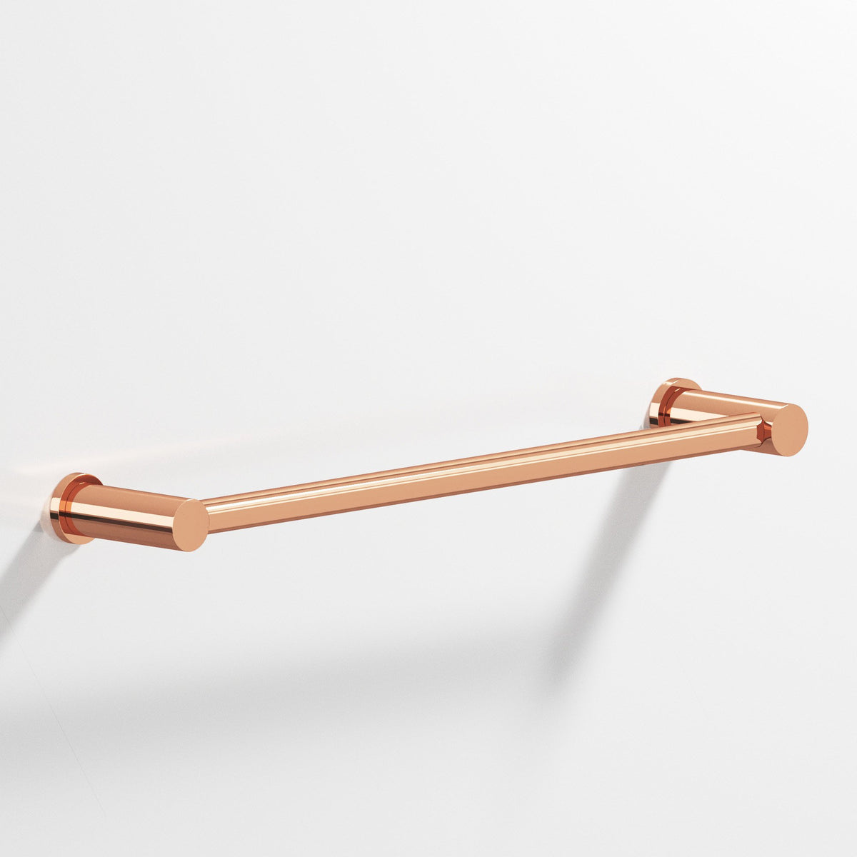 Colonial Bronze 44 Round Towel Bar and Appliance Pull, Fully Encapsulated by Round Posts - Polished Copper