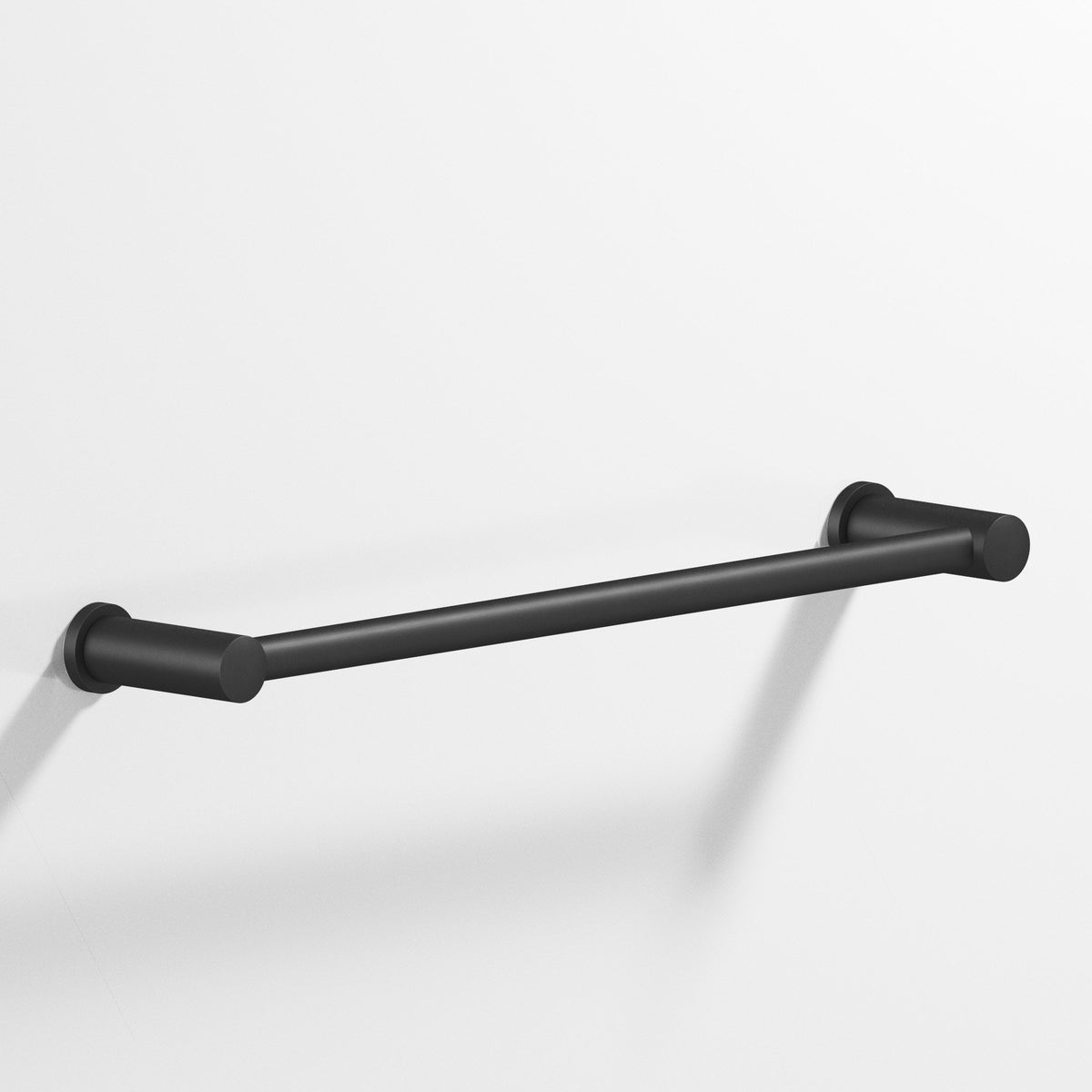 Colonial Bronze 44 Round Towel Bar and Appliance Pull, Fully Encapsulated by Round Posts - Matte Satin Black