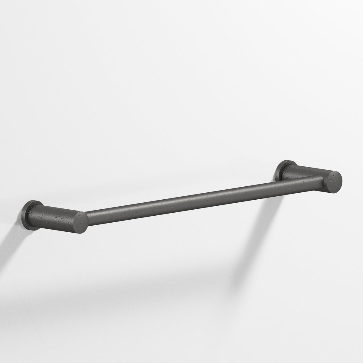 Colonial Bronze 44 Round Towel Bar and Appliance Pull, Fully Encapsulated by Round Posts - Distressed Satin Black