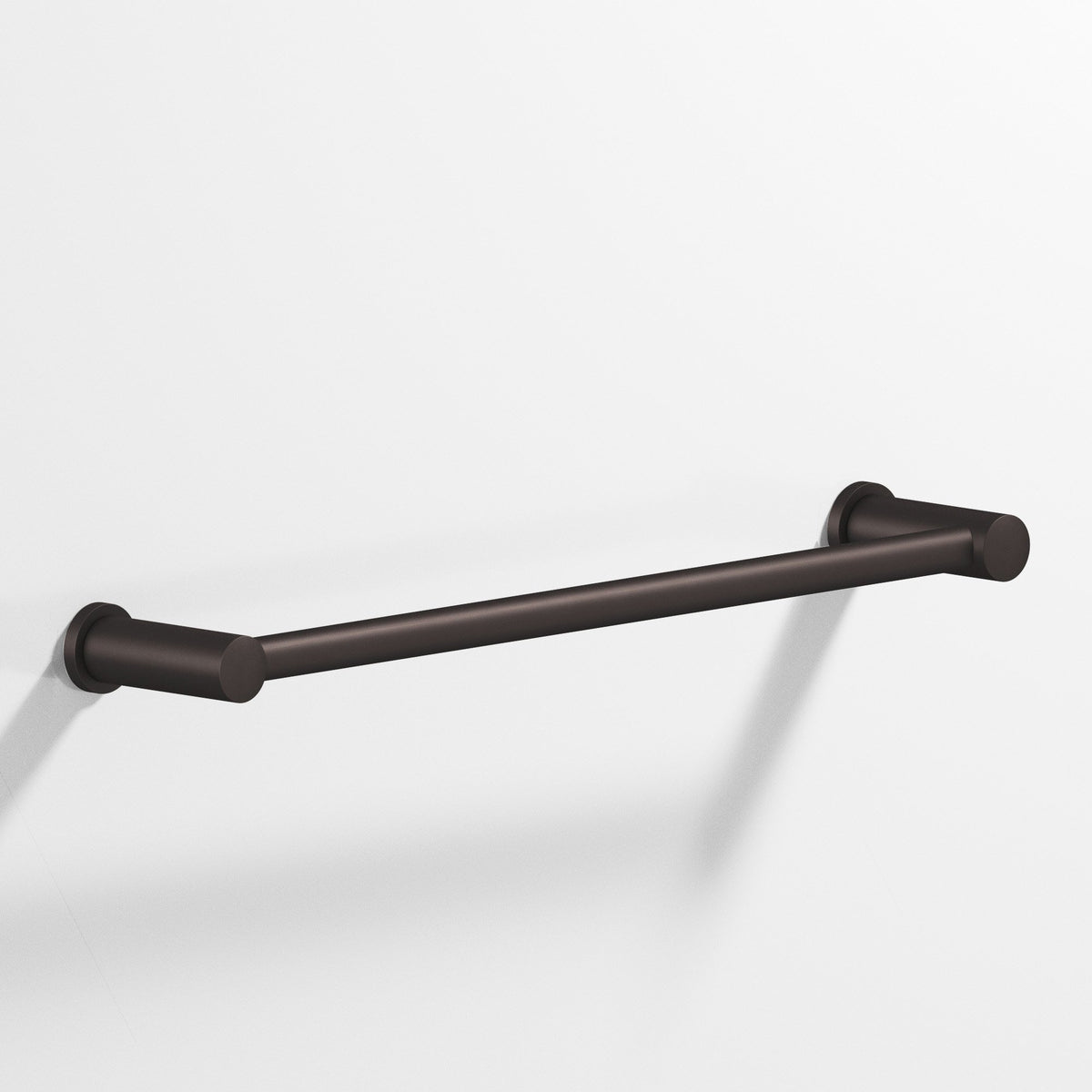 Colonial Bronze 44 Round Towel Bar and Appliance Pull, Fully Encapsulated by Round Posts - Matte Dark Statuary Bronze