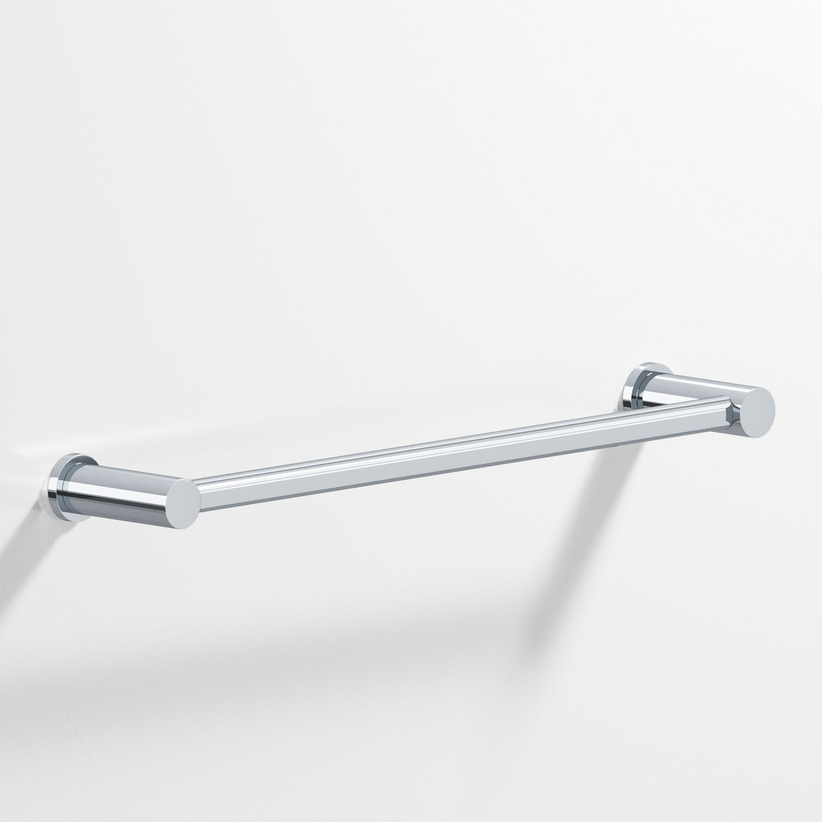 Colonial Bronze 44 Round Towel Bar and Appliance Pull, Fully Encapsulated by Round Posts - Polished Chrome