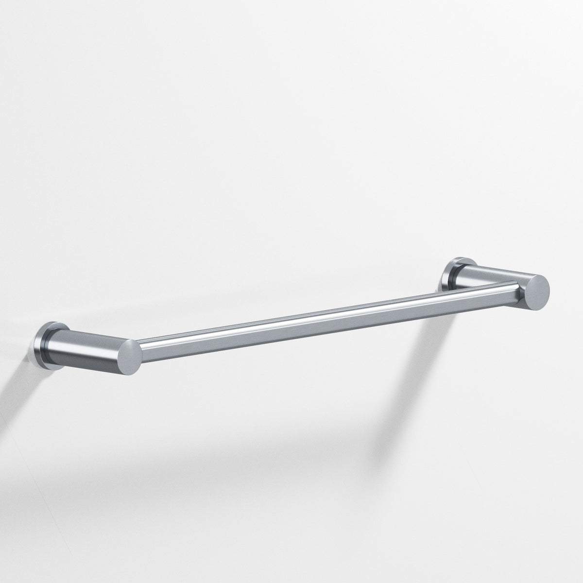 Colonial Bronze 44 Round Towel Bar and Appliance Pull, Fully Encapsulated by Round Posts - Satin Chrome