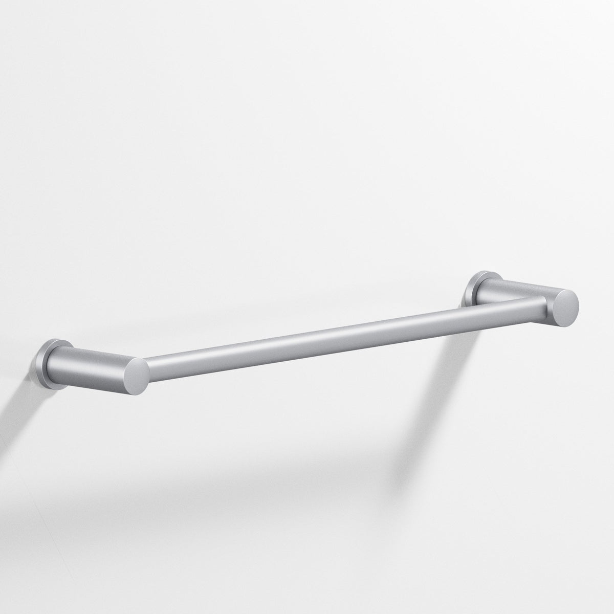 Colonial Bronze 44 Round Towel Bar and Appliance Pull, Fully Encapsulated by Round Posts - Matte Satin Chrome