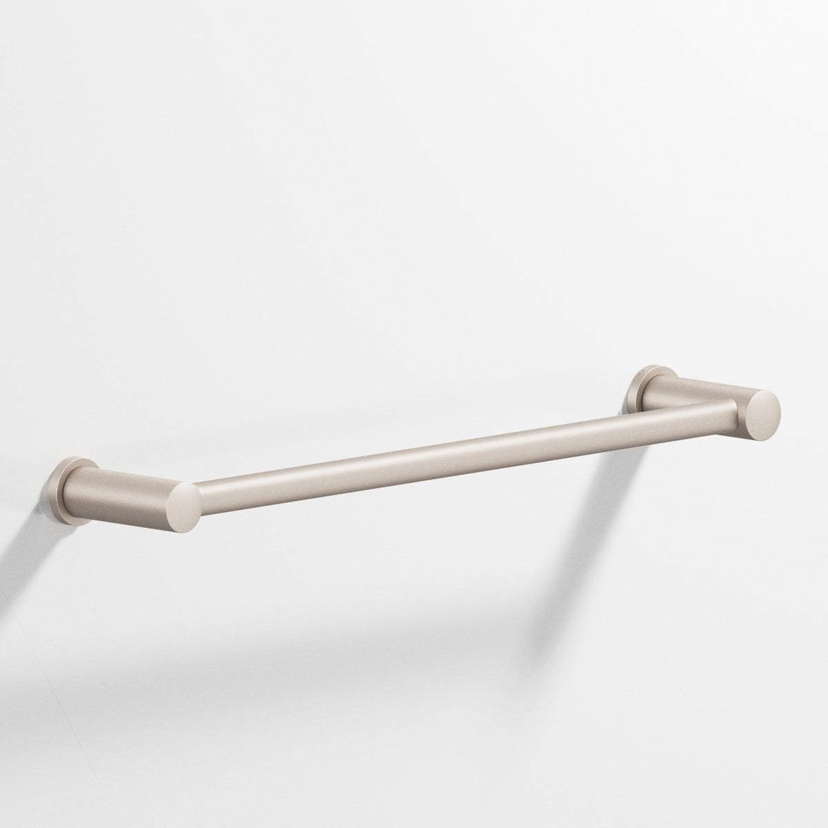 Colonial Bronze 44 Round Towel Bar and Appliance Pull, Fully Encapsulated by Round Posts - Matte Satin Nickel