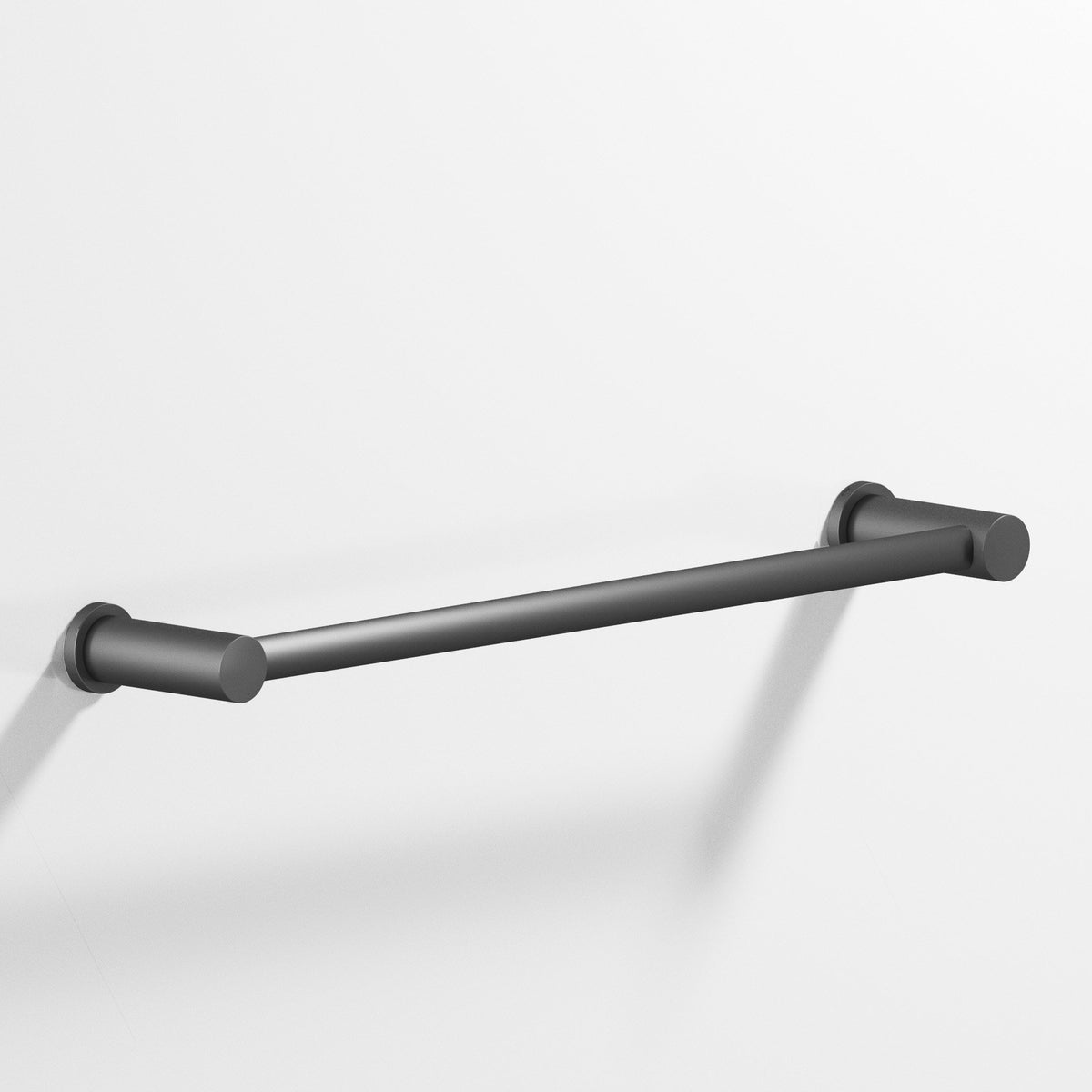 Colonial Bronze 44 Round Towel Bar and Appliance Pull, Fully Encapsulated by Round Posts - Matte Graphite
