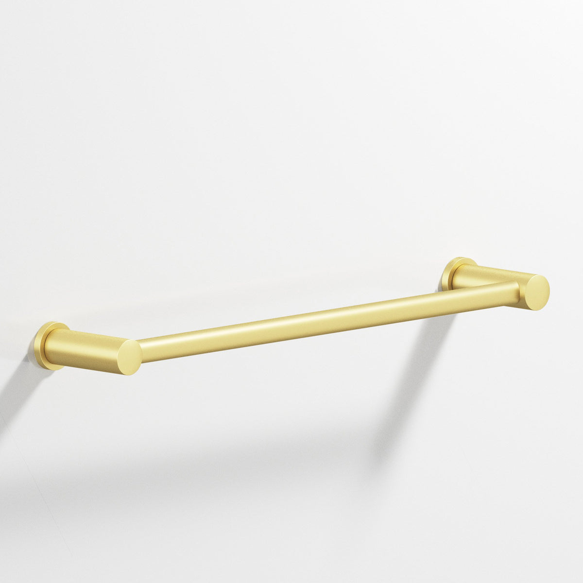 Colonial Bronze 44 Round Towel Bar and Appliance Pull, Fully Encapsulated by Round Posts - Matte Satin Brass