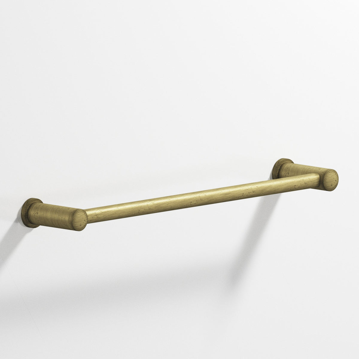 Colonial Bronze 44 Round Towel Bar and Appliance Pull, Fully Encapsulated by Round Posts - Distressed Antique Brass