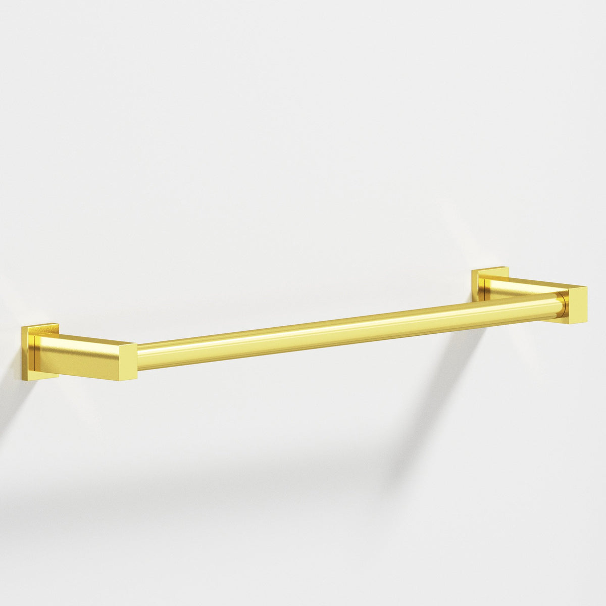 Colonial Bronze 45 Round Towel Bar and Appliance Pull, Fully Encapsulated by Rectangular Posts - French Gold