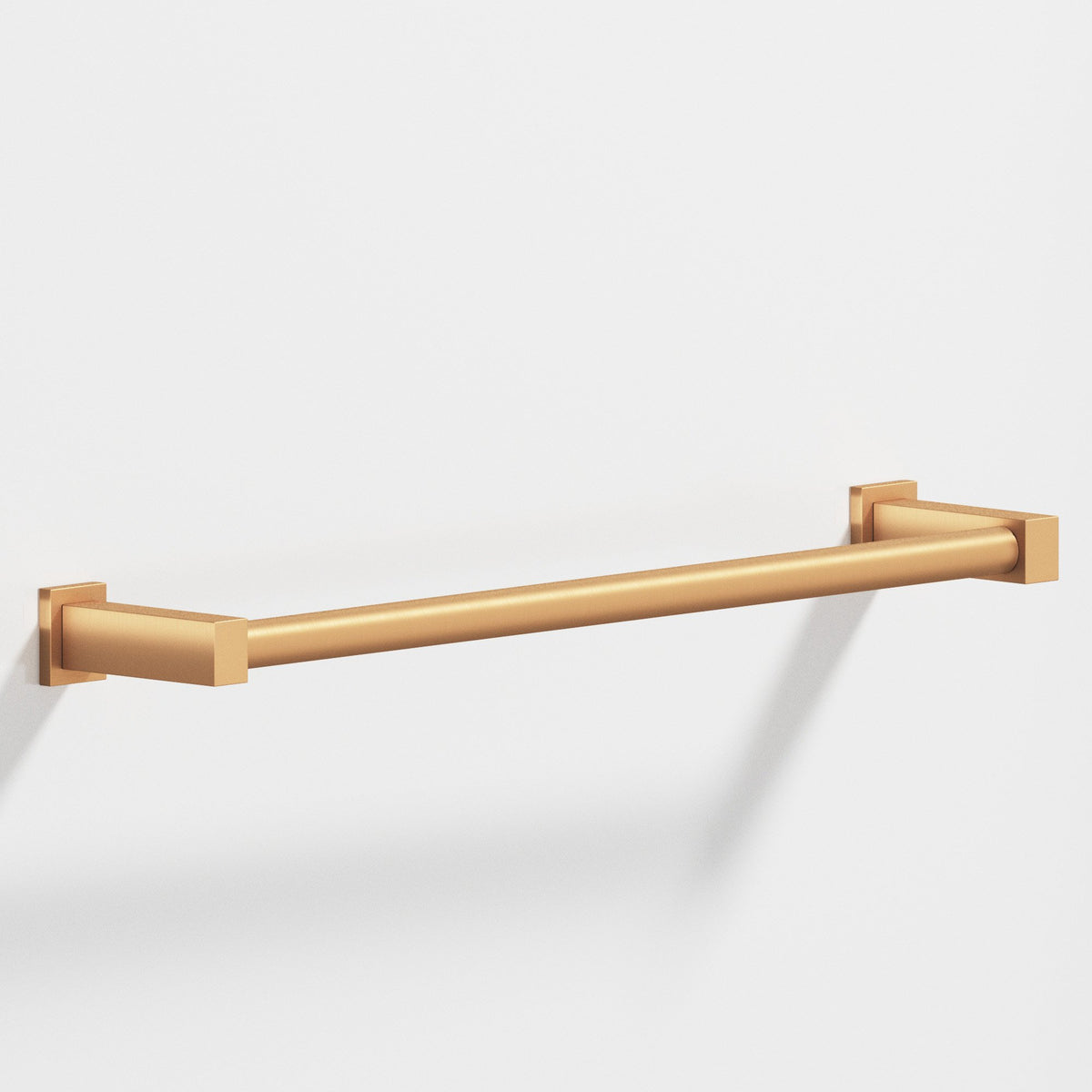 Colonial Bronze 45 Round Towel Bar and Appliance Pull, Fully Encapsulated by Rectangular Posts - Matte Satin Bronze