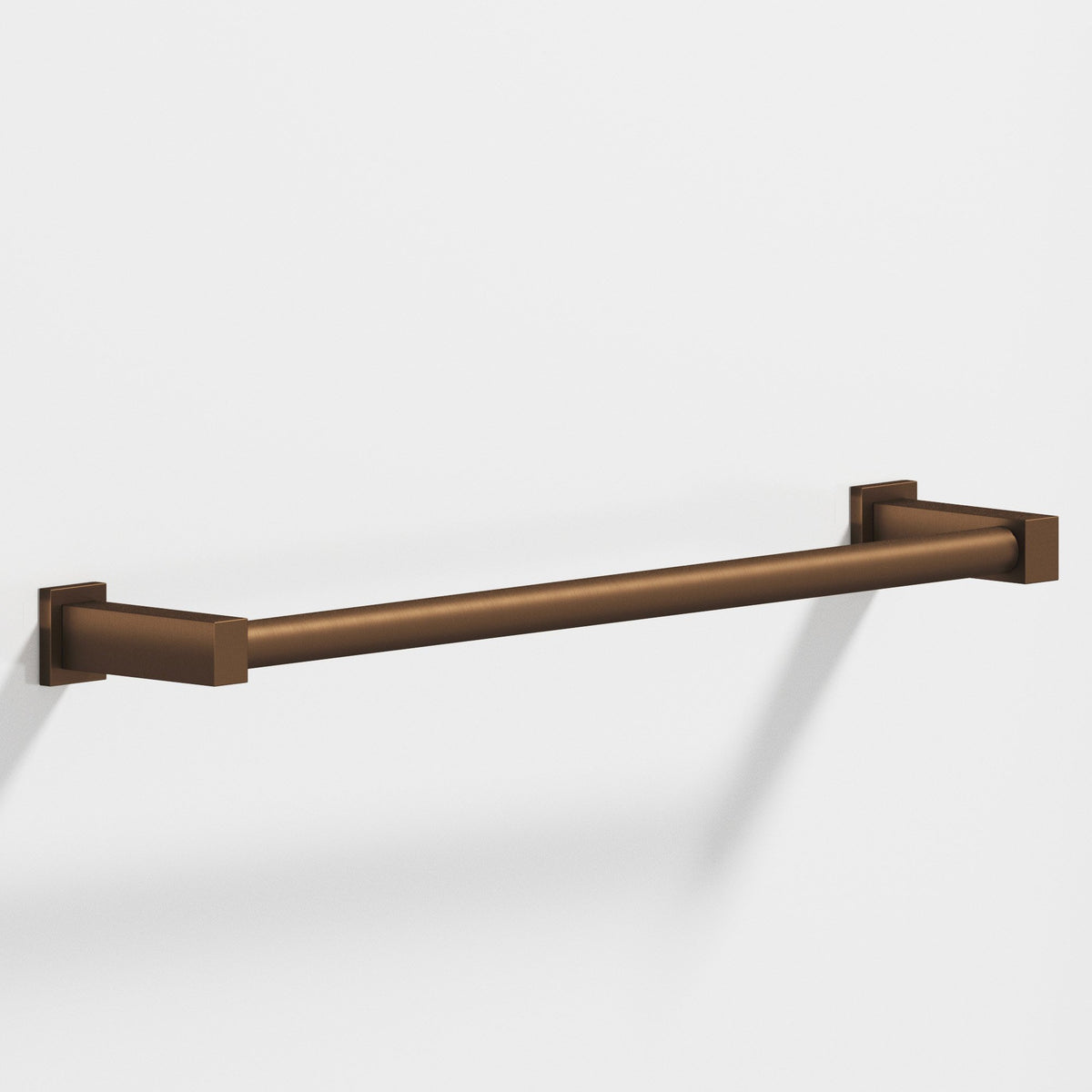Colonial Bronze 45 Round Towel Bar and Appliance Pull, Fully Encapsulated by Rectangular Posts - Matte Oil Rubbed Bronze