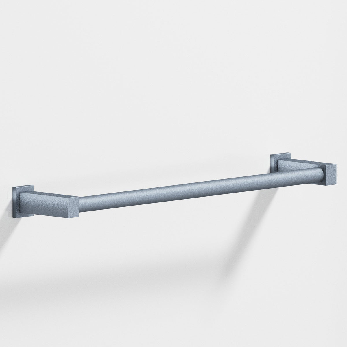 Colonial Bronze 45 Round Towel Bar and Appliance Pull, Fully Encapsulated by Rectangular Posts - Frost Chrome™