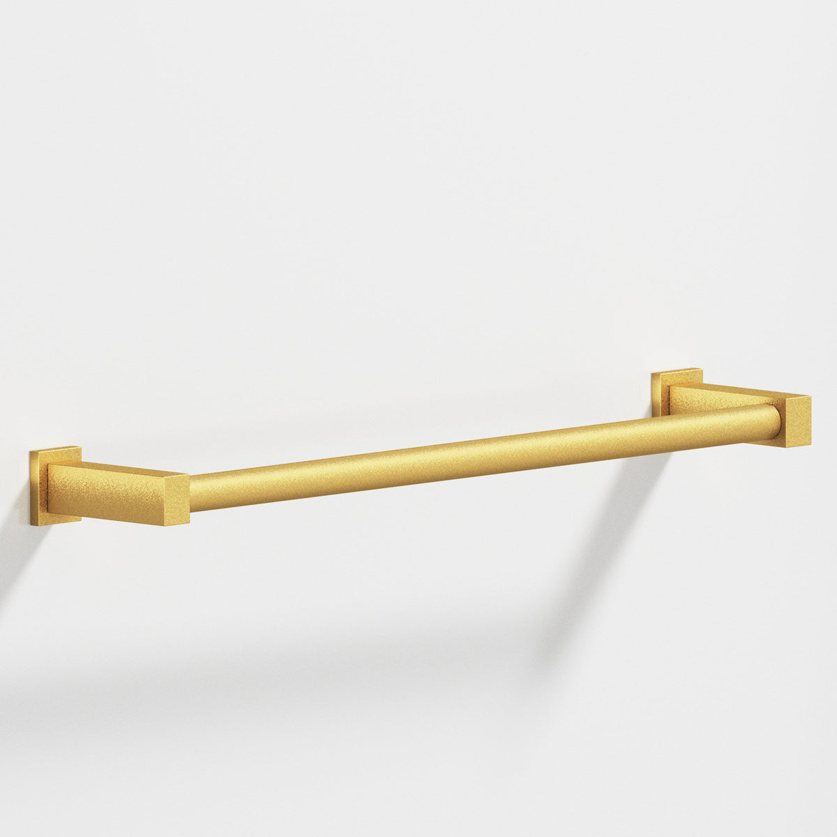Colonial Bronze 45 Round Towel Bar and Appliance Pull, Fully Encapsulated by Rectangular Posts - Frost Brass™