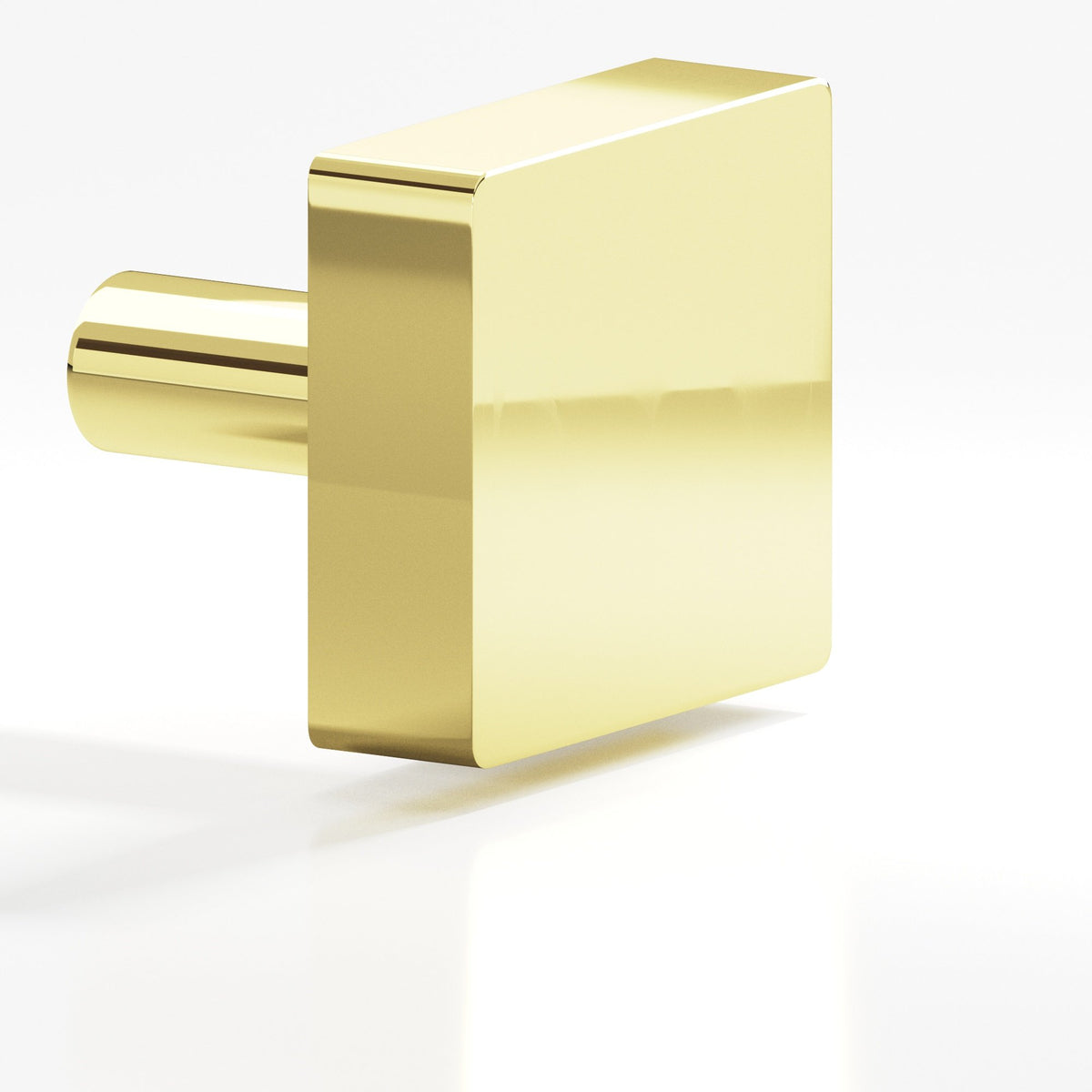 Colonial Bronze 520 Square Knob with Straight Post, 1 in - Polished Brass