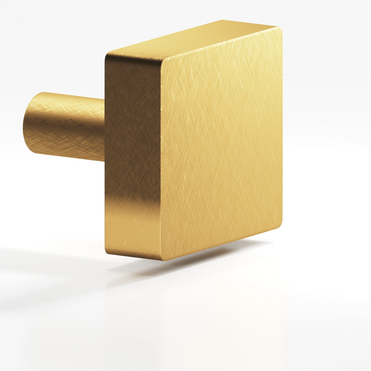 Colonial Bronze 521 Square Knob with Straight Post, 1-1/4 in - Weathered Brass