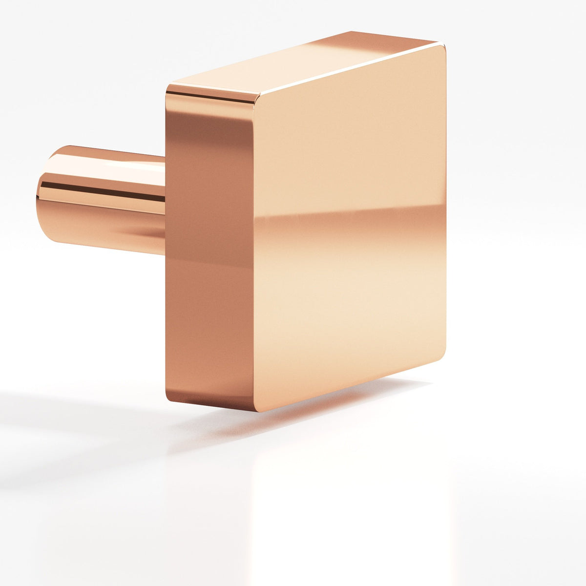 Colonial Bronze 520 Square Knob with Straight Post, 1 in - Polished Copper