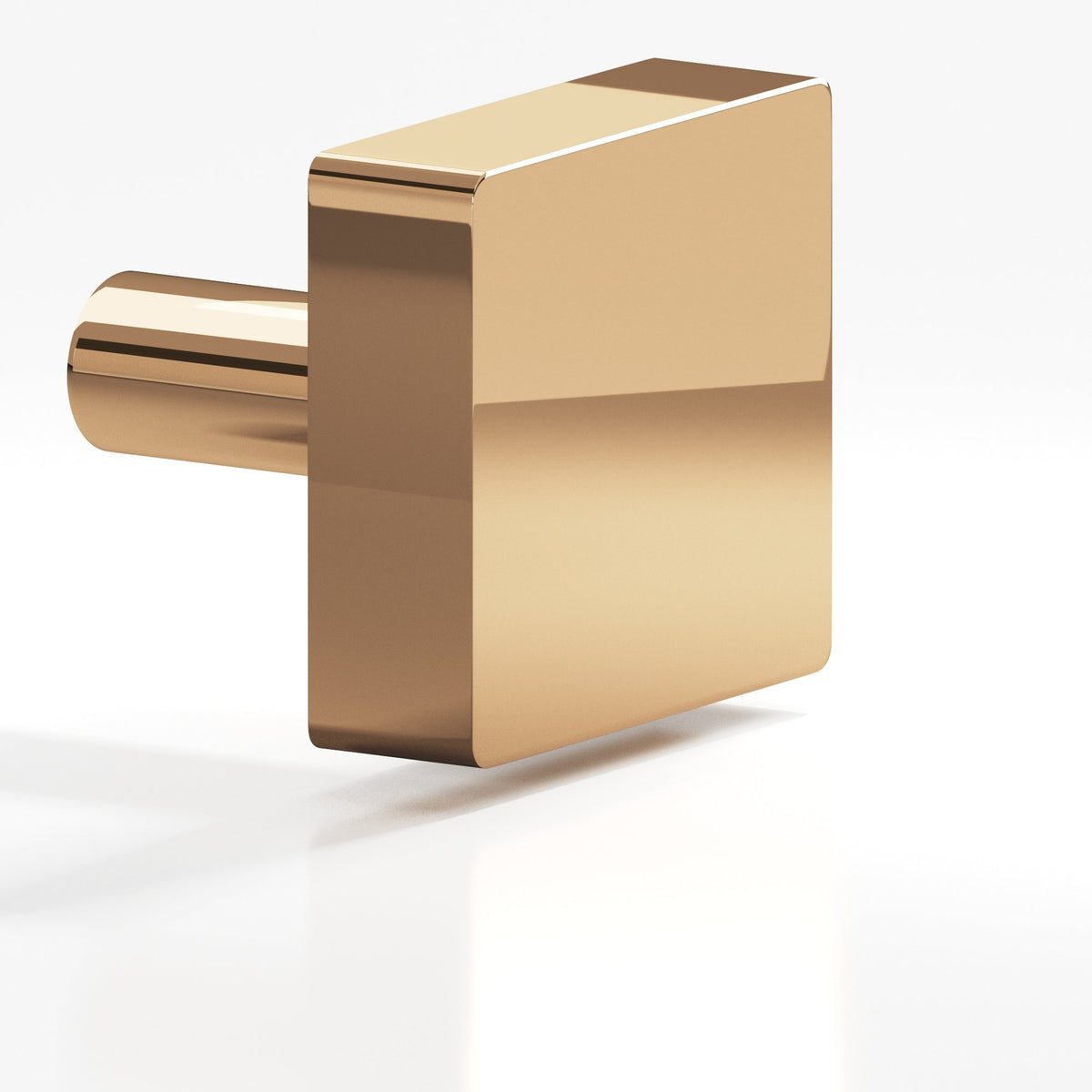 Colonial Bronze 521 Square Knob with Straight Post, 1-1/4 in - Polished Bronze