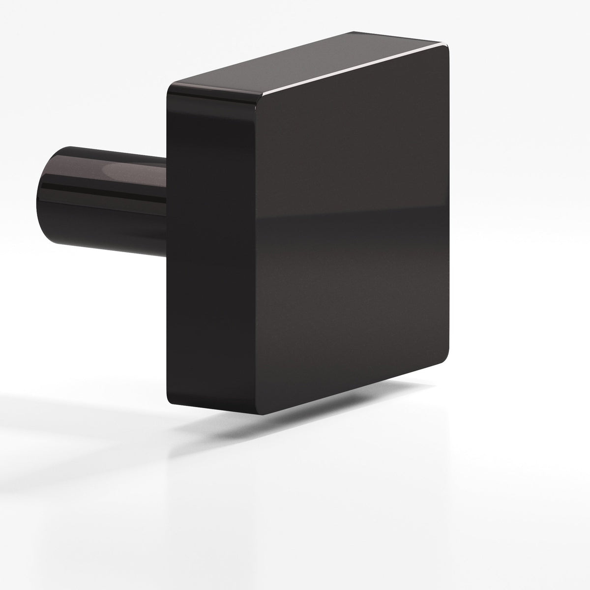 Colonial Bronze 521 Square Knob with Straight Post, 1-1/4 in - Satin Black