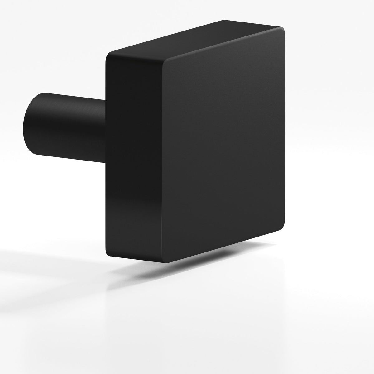 Colonial Bronze 520 Square Knob with Straight Post, 1 in - Matte Satin Black
