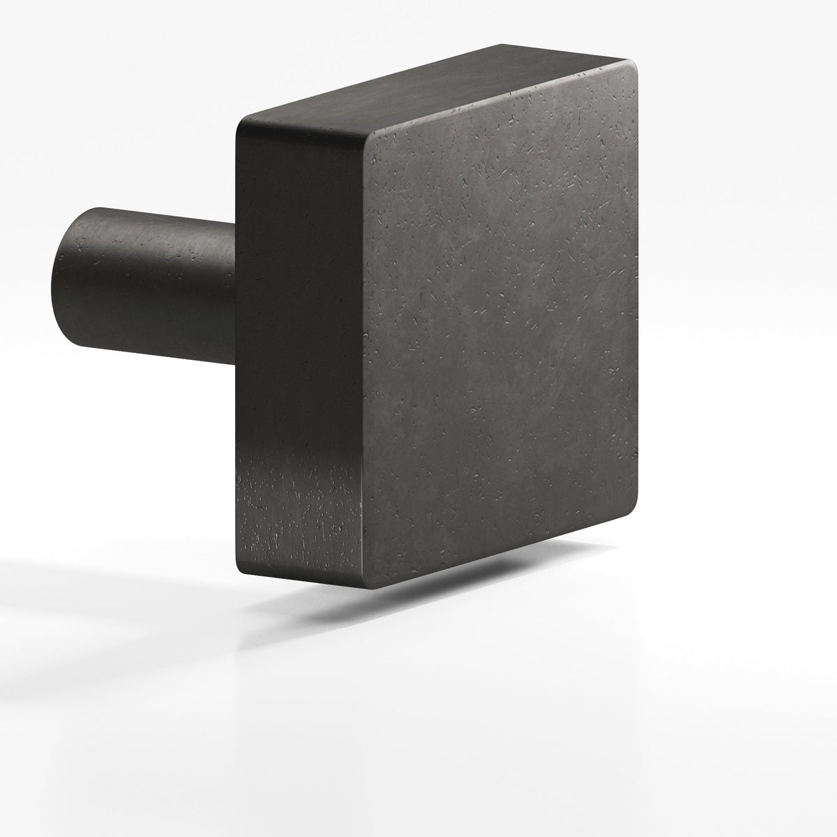 Colonial Bronze 520 Square Knob with Straight Post, 1 in - Distressed Satin Black