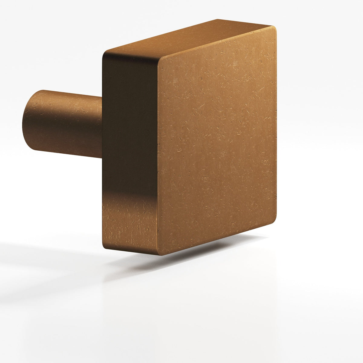 Colonial Bronze 520 Square Knob with Straight Post, 1 in - Distressed Light Statuary Bronze