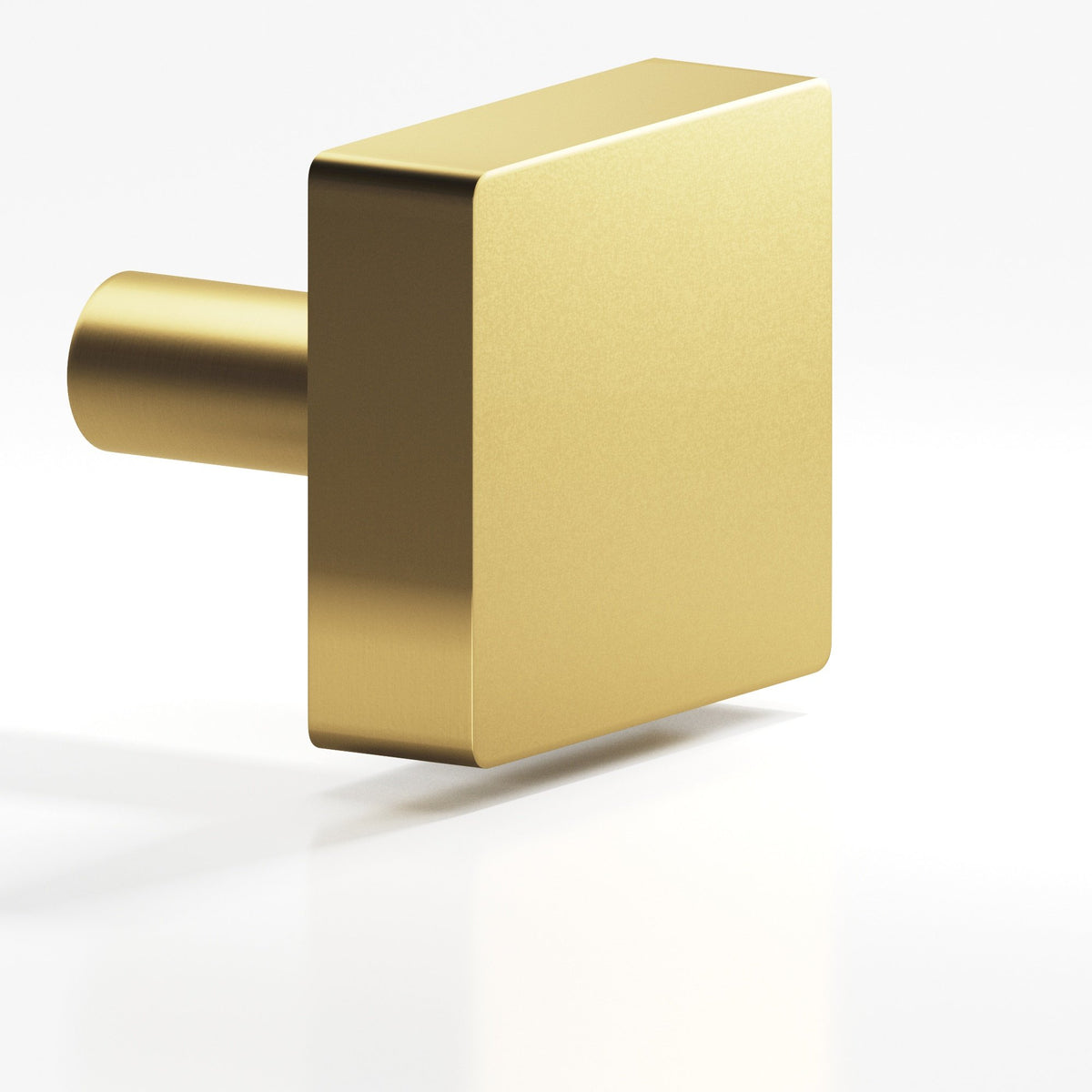 Colonial Bronze 522 Square Knob with Straight Post, 1-1/2 in - Satin Brass