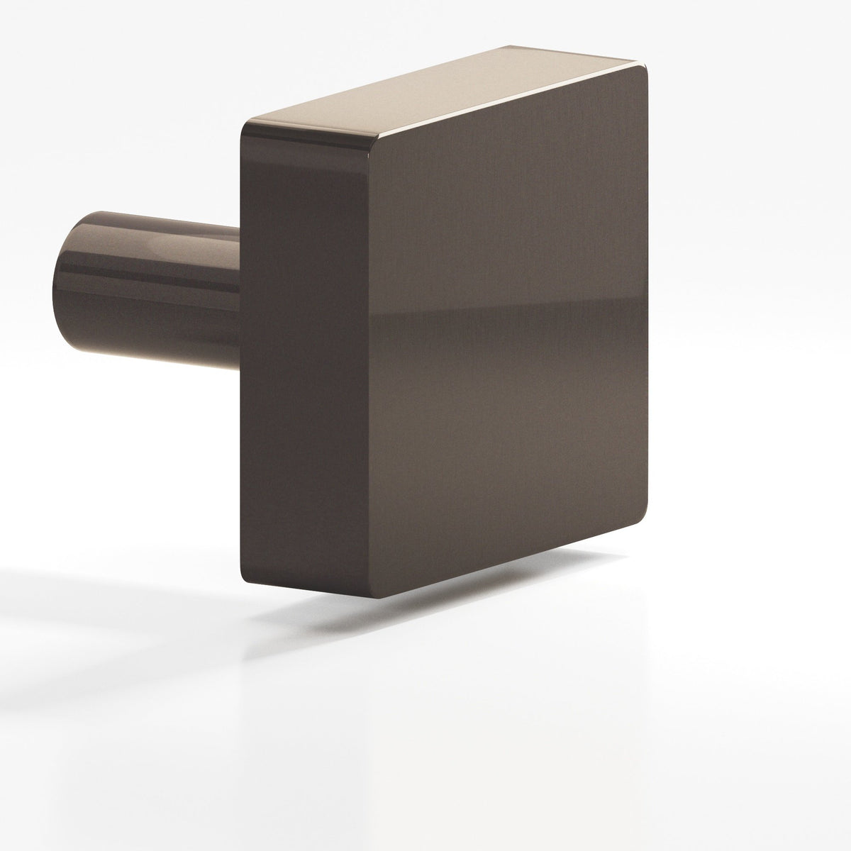 Colonial Bronze 521 Square Knob with Straight Post, 1-1/4 in - Dark Statuary Bronze