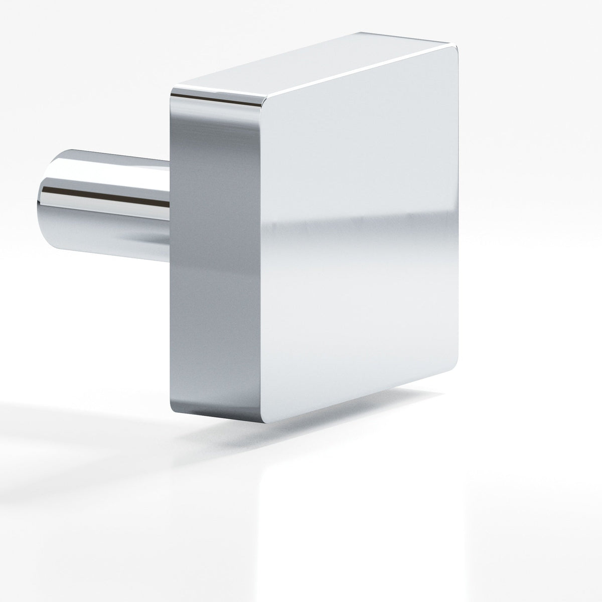 Colonial Bronze 520 Square Knob with Straight Post, 1 in - Polished Chrome