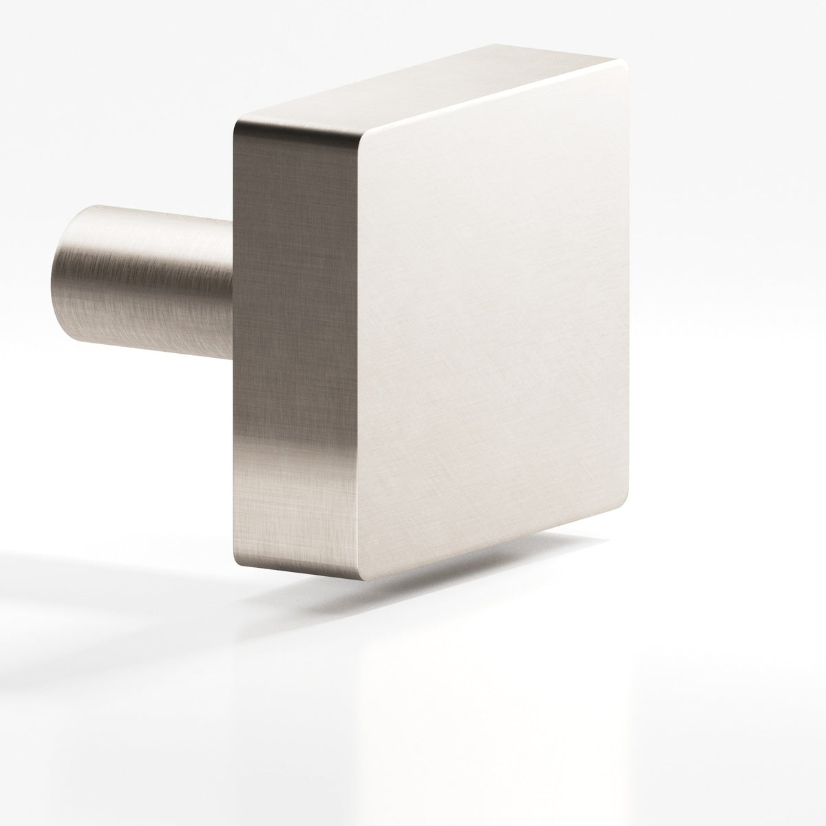 Colonial Bronze 521 Square Knob with Straight Post, 1-1/4 in - Matte Satin Nickel