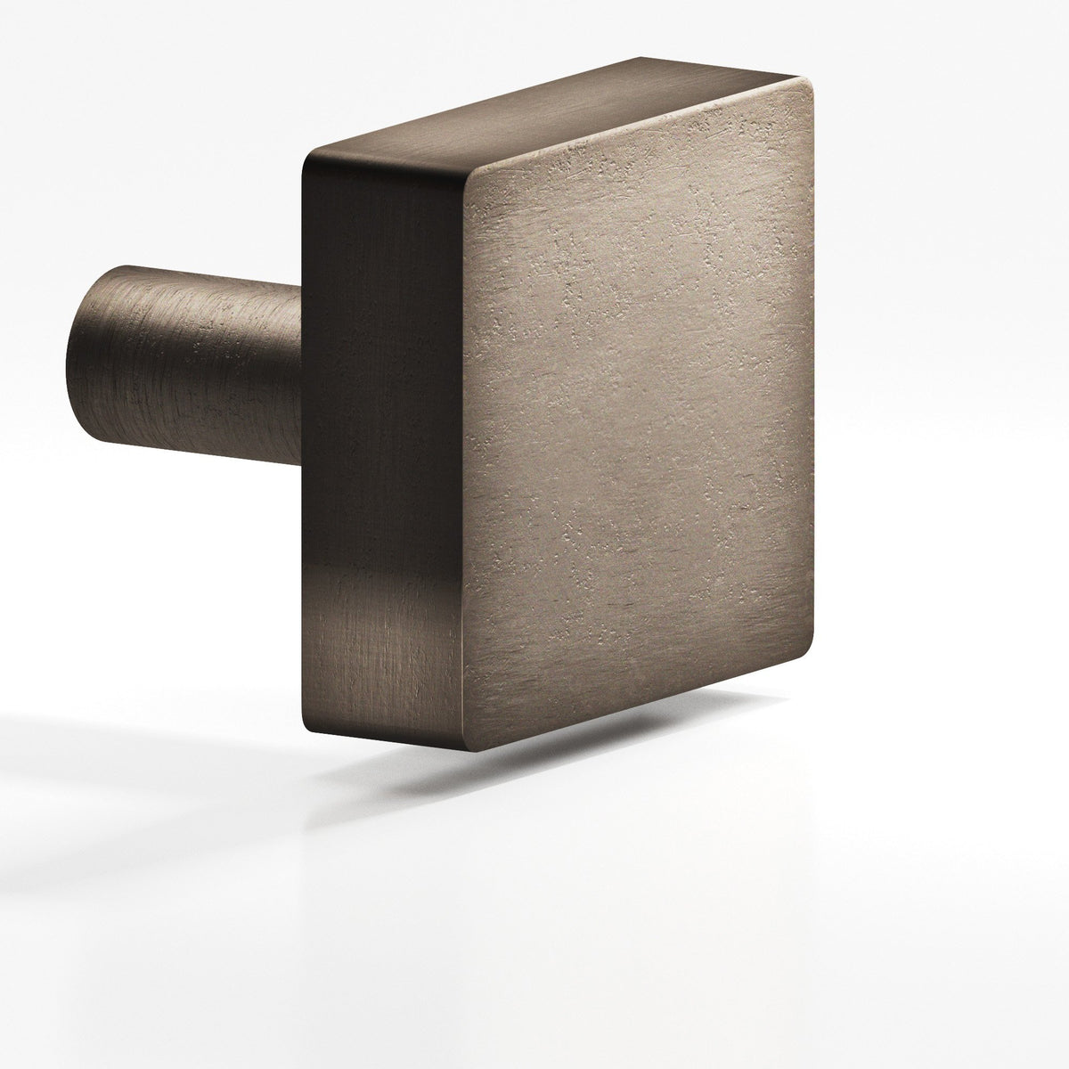 Colonial Bronze 522 Square Knob with Straight Post, 1-1/2 in - Distressed Pewter