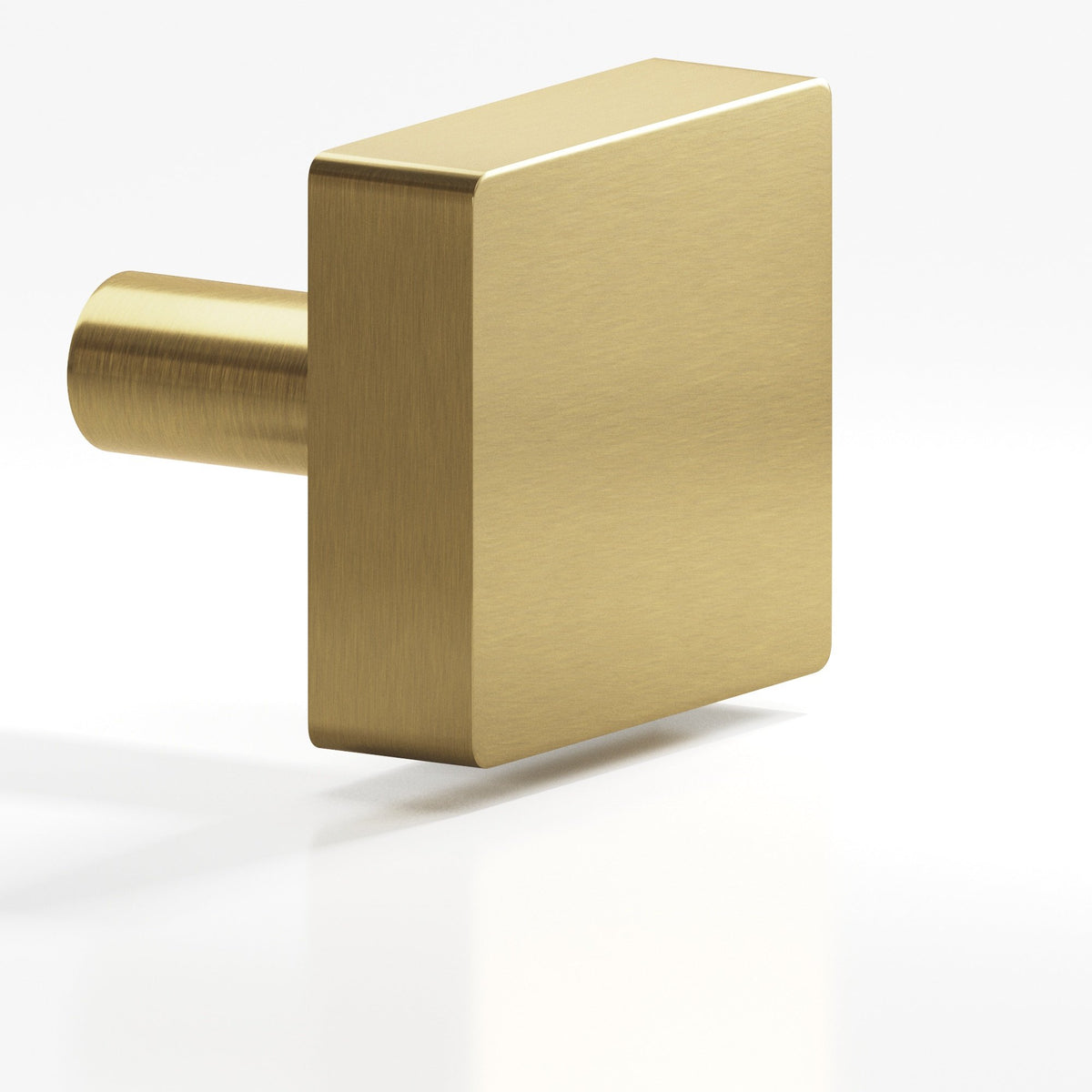 Colonial Bronze 522 Square Knob with Straight Post, 1-1/2 in - Antique Brass