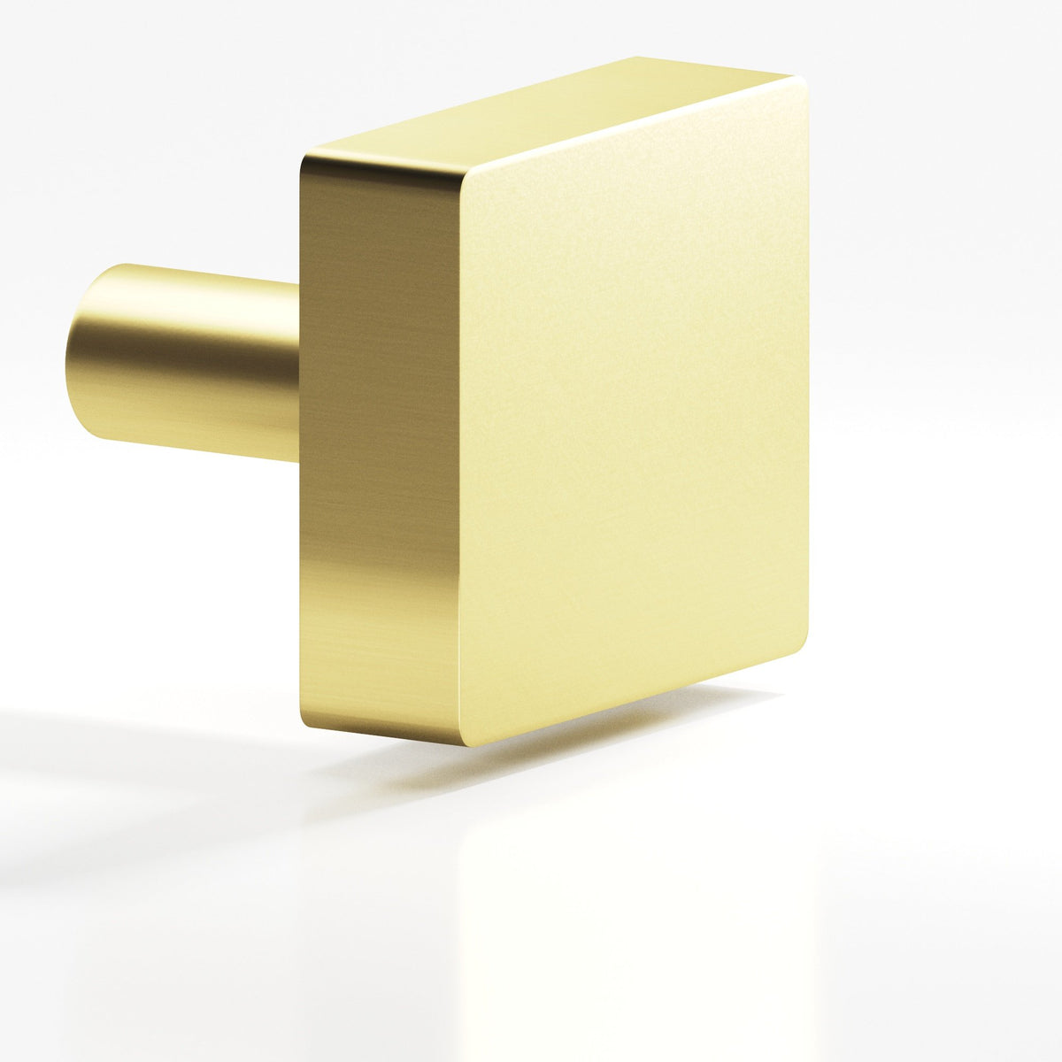 Colonial Bronze 520 Square Knob with Straight Post, 1 in - Matte Satin Brass