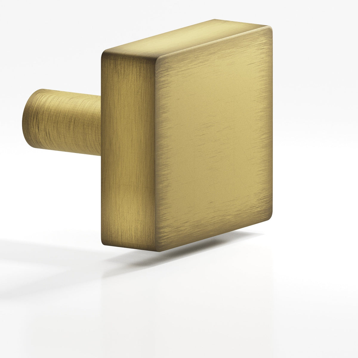 Colonial Bronze 520 Square Knob with Straight Post, 1 in - Matte Antique Satin Brass