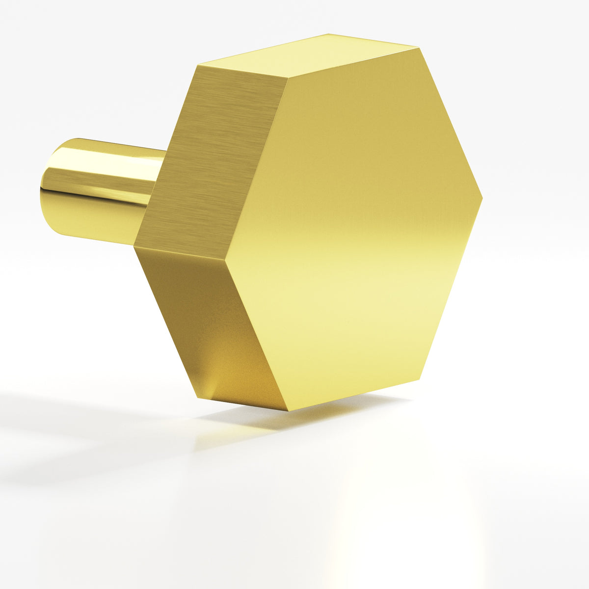 Colonial Bronze 532 Hexagonal Knob with Straight Post, 1-1/2 in - French Gold