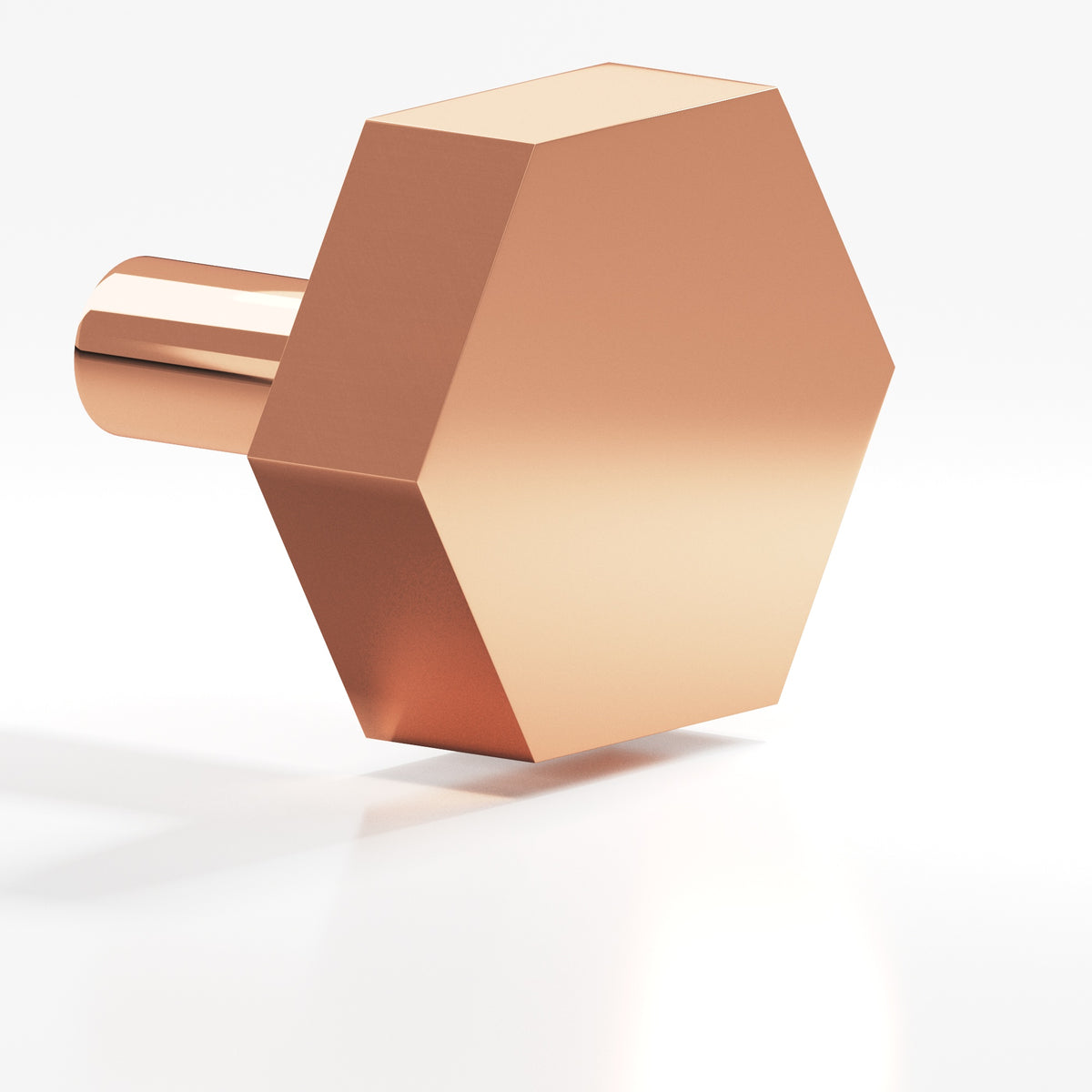 Colonial Bronze 530 Hexagonal Knob with Straight Post, 1 in - Polished Copper