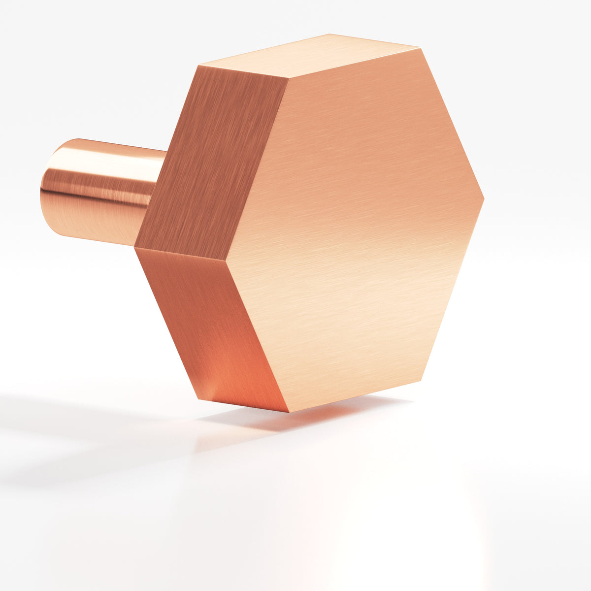 Colonial Bronze 532 Hexagonal Knob with Straight Post, 1-1/2 in - Satin Copper