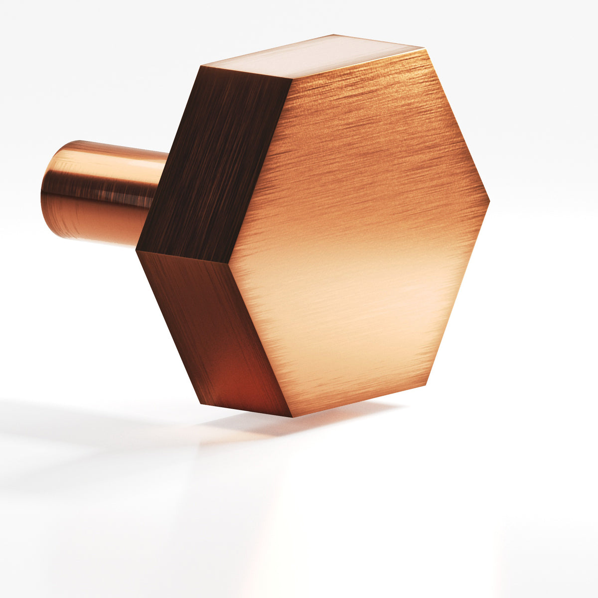 Colonial Bronze 531 Hexagonal Knob with Straight Post, 1-1/4 in - Antique Copper