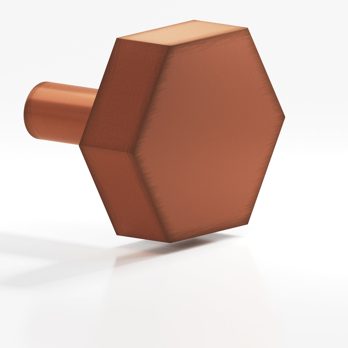 Colonial Bronze 531 Hexagonal Knob with Straight Post, 1-1/4 in - Matte Antique Copper