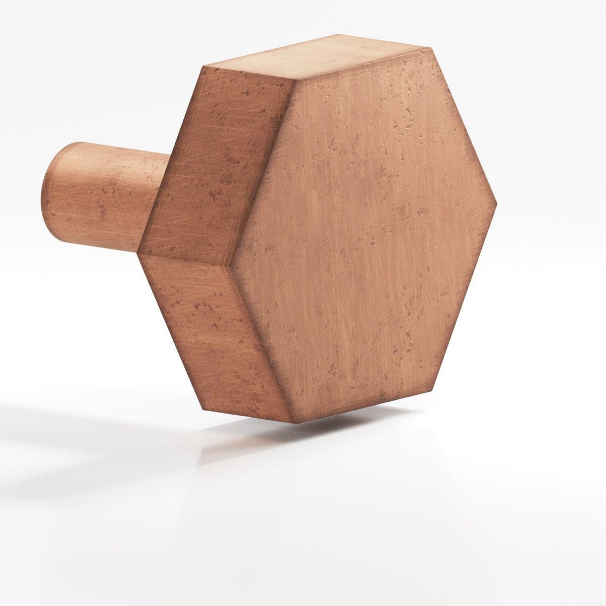 Colonial Bronze 531 Hexagonal Knob with Straight Post, 1-1/4 in - Distressed Antique Copper