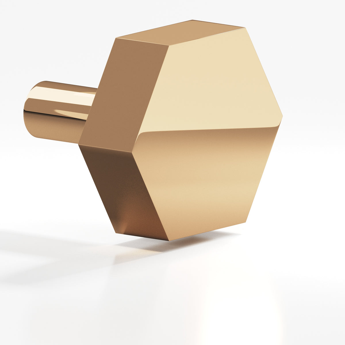 Colonial Bronze 530 Hexagonal Knob with Straight Post, 1 in - Polished Bronze