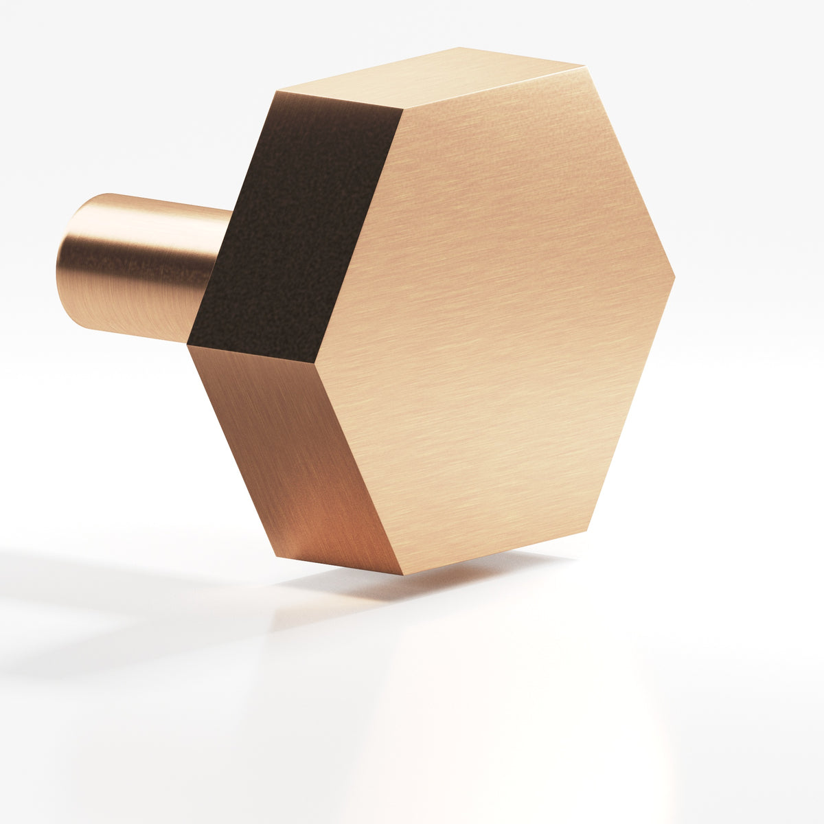 Colonial Bronze 530 Hexagonal Knob with Straight Post, 1 in - Satin Bronze