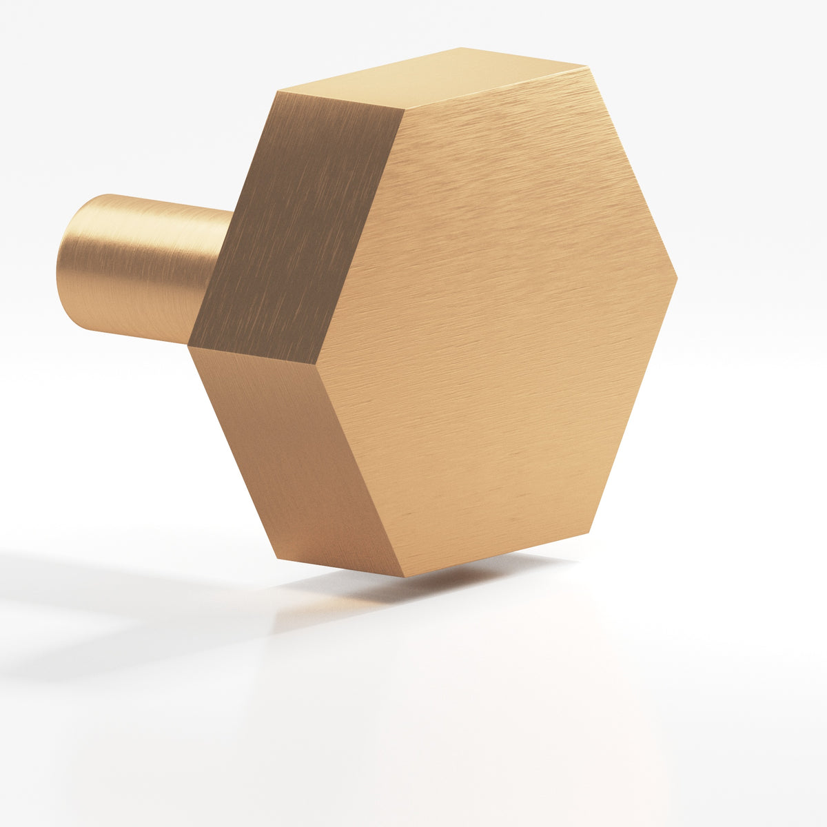 Colonial Bronze 532 Hexagonal Knob with Straight Post, 1-1/2 in - Matte Satin Bronze