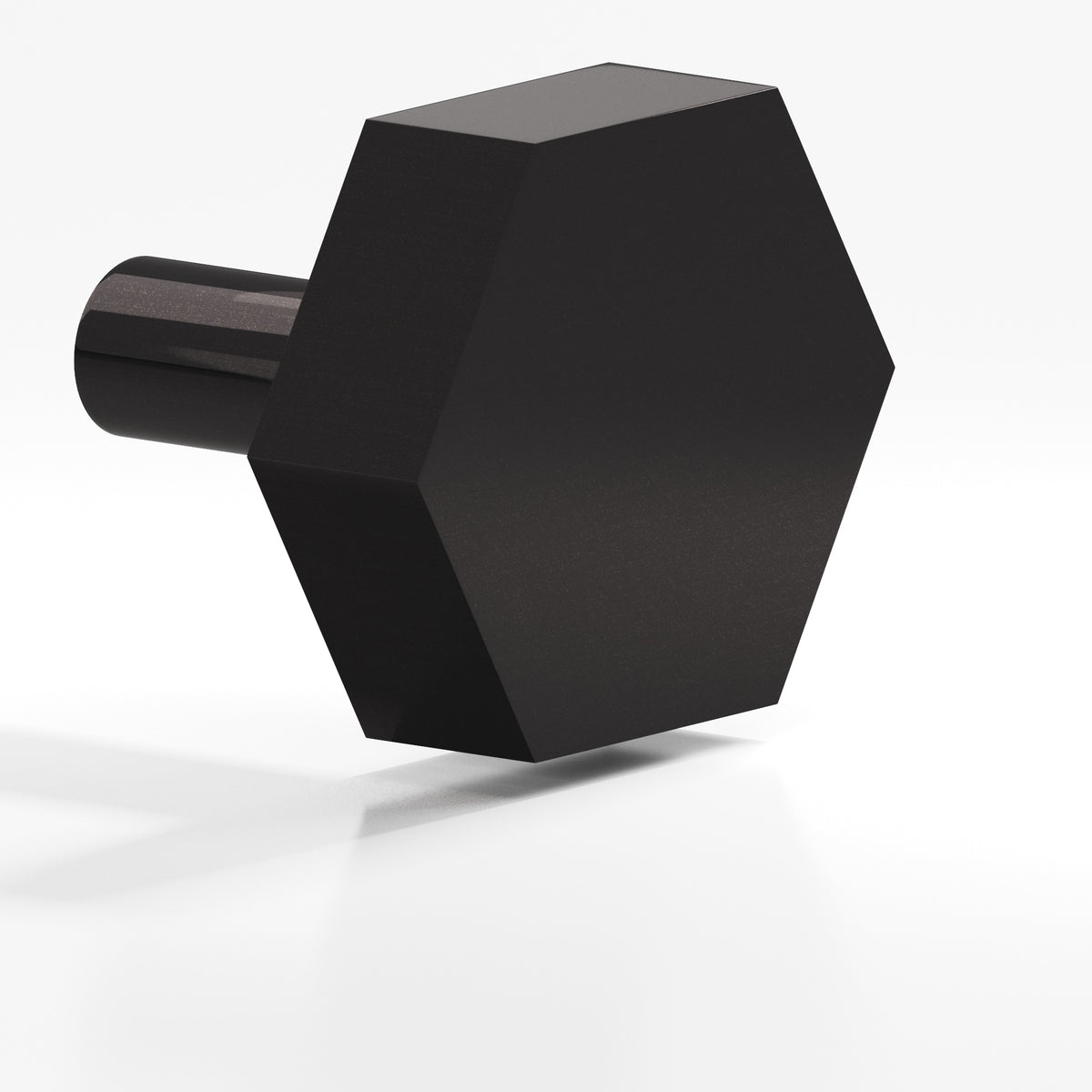 Colonial Bronze 530 Hexagonal Knob with Straight Post, 1 in - Satin Black