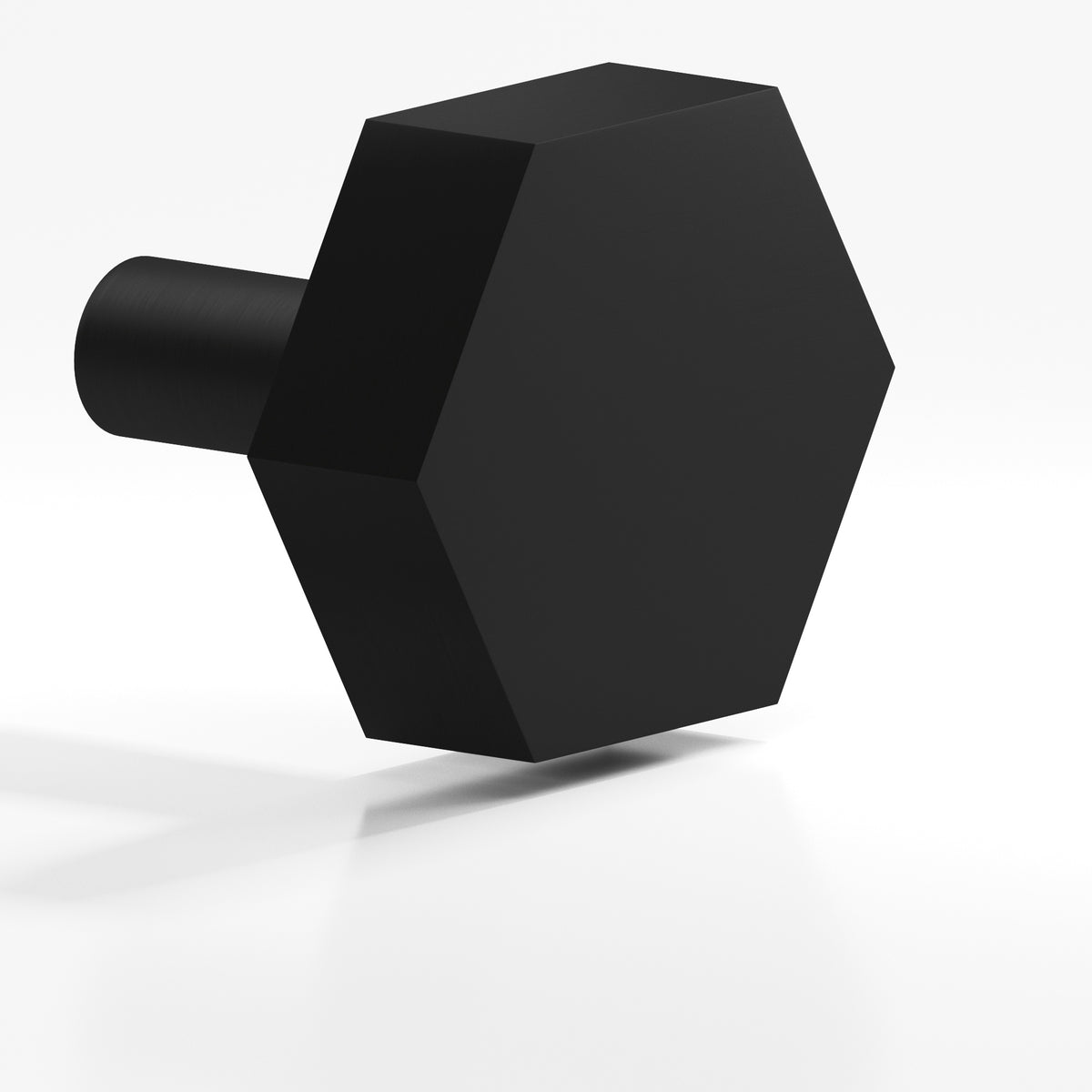 Colonial Bronze 532 Hexagonal Knob with Straight Post, 1-1/2 in - Matte Satin Black