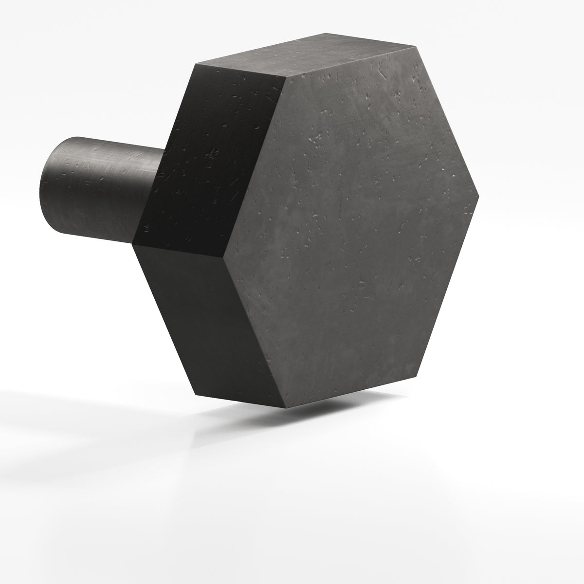 Colonial Bronze 530 Hexagonal Knob with Straight Post, 1 in - Distressed Satin Black