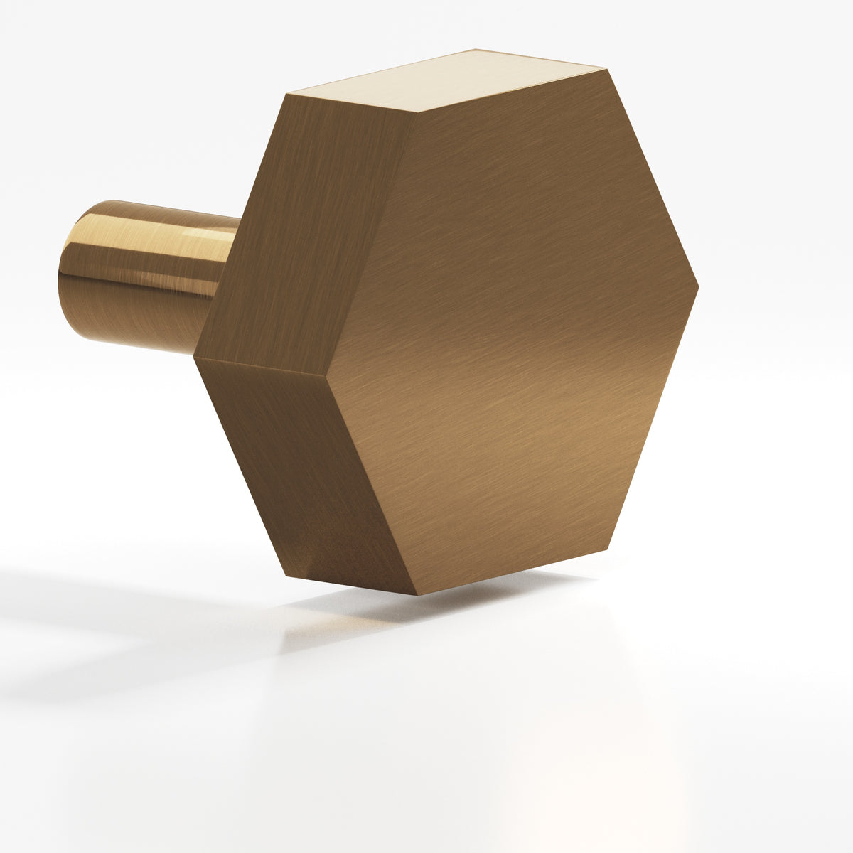 Colonial Bronze 532 Hexagonal Knob with Straight Post, 1-1/2 in - Light Statuary Bronze